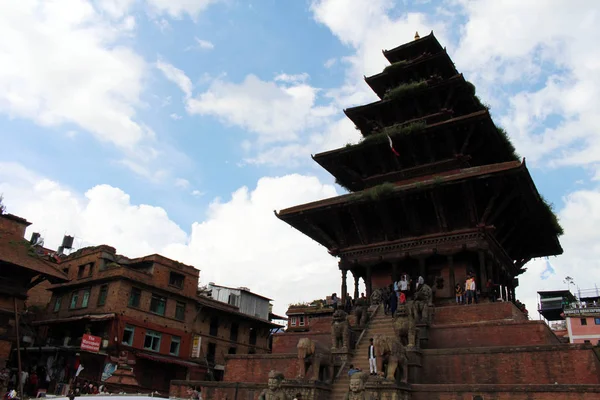 Świątyni Nyatapola Widocznym Wokół Placu Durbar Bhaktapur Dolinie Katmandu Podjęte — Zdjęcie stockowe