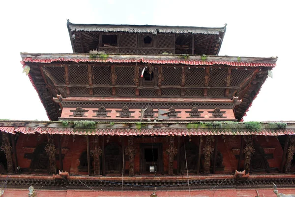 Szczegóły Wyznawcy Hinduistycznego Nath Świątyni Kompleksie Bhaktapur Durbar Square Podjęte — Zdjęcie stockowe