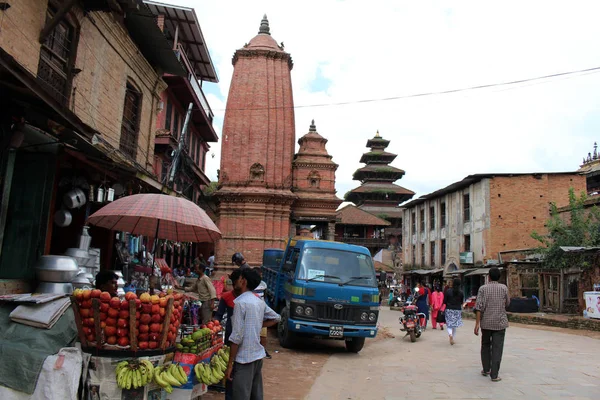 Ulice Kolem Bhaktapur Durbar Square Dědictví Unesco Kathmandu Valley Přijata — Stock fotografie