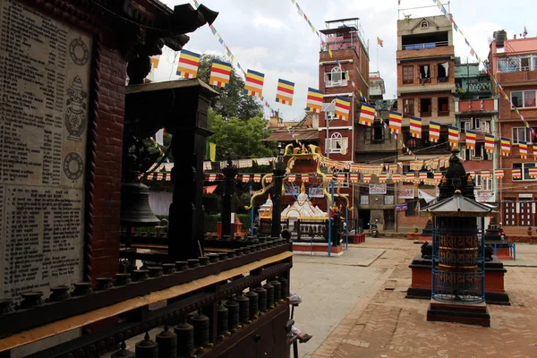 Enjoying Quite Moment One Stupa Close Bustling Patan Durbar Square — Stock Photo, Image