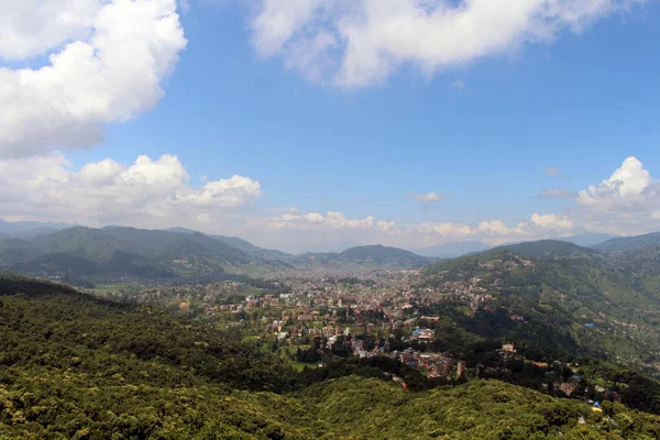 Weergave Van Kathmandu Valley Gezien Vanaf Dhulikhel Een Korte Wandeling — Stockfoto