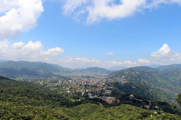 Weergave Van Kathmandu Valley Gezien Vanaf Dhulikhel Een Korte Wandeling — Stockfoto