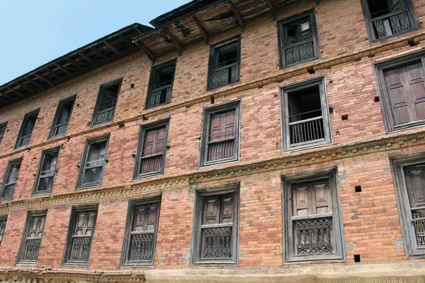 Bir Evin Ilginç Mimarisi Kapı Duvarlar Windows Dhulikhel Eski Şehir — Stok fotoğraf