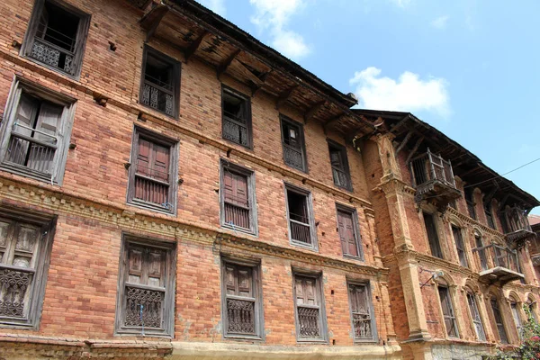 Bir Evin Ilginç Mimarisi Kapı Duvarlar Windows Dhulikhel Eski Şehir — Stok fotoğraf