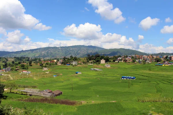 Ricefield Runt Motorvägen Mellan Dhulikhel Och Kathmandu Tagit Nepal Augusti — Stockfoto
