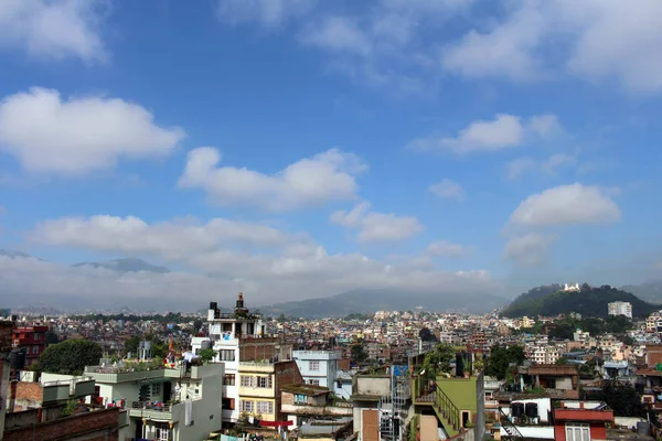 Την Άποψη Γύρω Από Στούπα Swayambhunath Από Την Ταράτσα Στο — Φωτογραφία Αρχείου