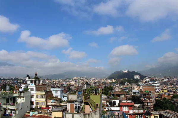 Την Άποψη Γύρω Από Στούπα Swayambhunath Από Την Ταράτσα Στο — Φωτογραφία Αρχείου