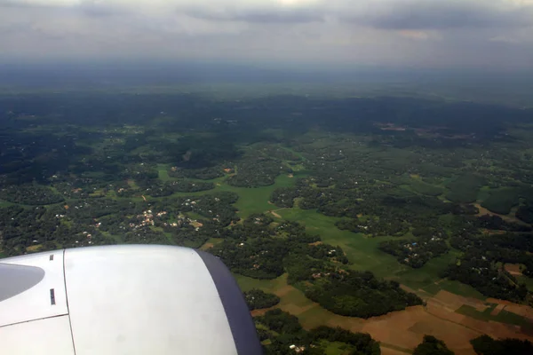 Vorbereitung Auf Die Landung Dhaka Bangladesh Vom Biman Flugzeug Aus — Stockfoto
