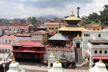 Pashupatinath Tapınağı Kathmandu--dan görünüm Nehri. Nepal'de, Ağustos 2018 alınan.