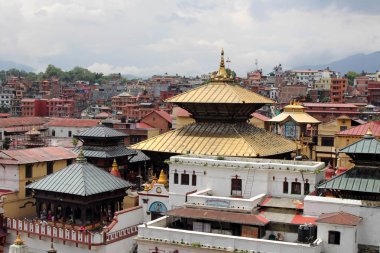Pashupatinath Tapınağı Kathmandu--dan görünüm Nehri. Nepal'de, Ağustos 2018 alınan.