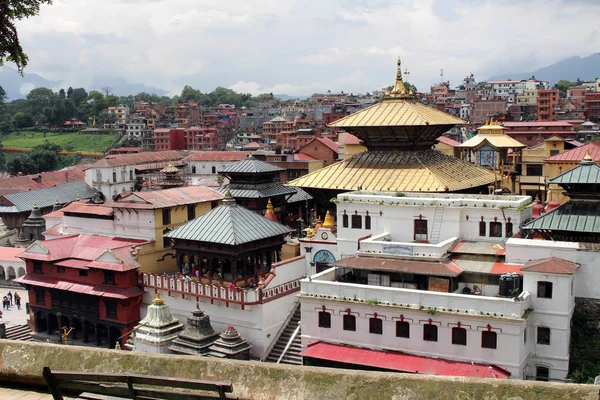 从河对岸的加德满都帕斯帕提纳神庙寺庙 2018年8月在尼泊尔拍摄 — 图库照片