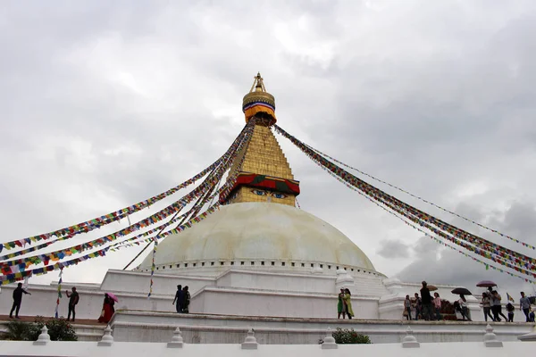 Γιγαντιαία Μαγευτική Στούπα Του Χώρου Στο Κατμαντού Λαμβάνονται Στο Νεπάλ — Φωτογραφία Αρχείου