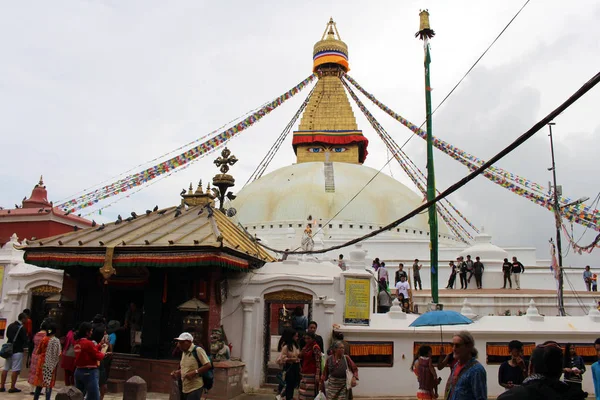 Stupa Magnífico Gigante Boudhanath Kathmandu Tomado Nepal Agosto 2018 — Fotografia de Stock