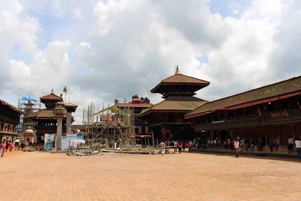 Okolí Bhaktapur Durbar Square Rekonstrukci Dědictví Unesco Kathmandu Valley Přijata — Stock fotografie