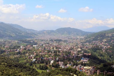 Katmandu Dhulikhel sonra kısa bir yürüyüş görüldüğü gibi Vadi manzarası. Nepal'de, Ağustos 2018 alınan.