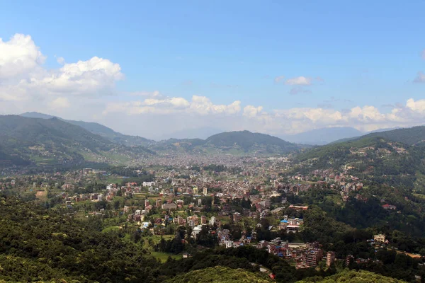 Weergave Van Kathmandu Valley Gezien Vanaf Dhulikhel Een Korte Wandeling — Stockfoto