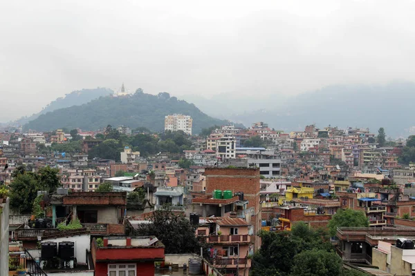 Άποψη Του Στούπα Swayambhunath Από Την Ταράτσα Στο Κατμαντού Κατά — Φωτογραφία Αρχείου