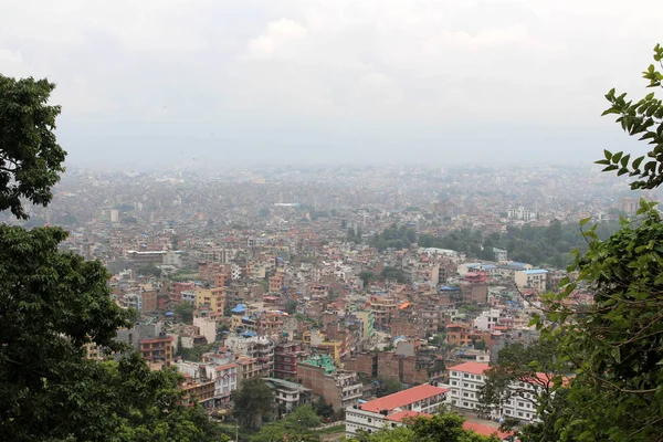 Κατμαντού Πόλη Όπως Φαίνεται Από Στούπα Swayambhunath Πάνω Στο Λόφο — Φωτογραφία Αρχείου