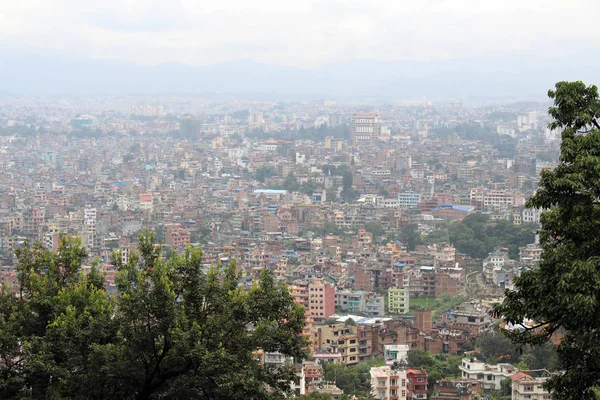 Ciudad Katmandú Vista Desde Stupa Swayambhunath Colina Tomado Nepal Agosto —  Fotos de Stock