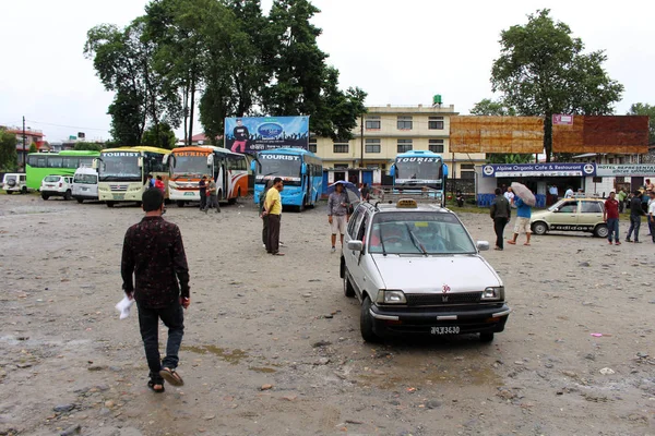 Vertaling Weg Van Pokhara Bus Terminal Gaan Naar Kathmandu Genomen — Stockfoto