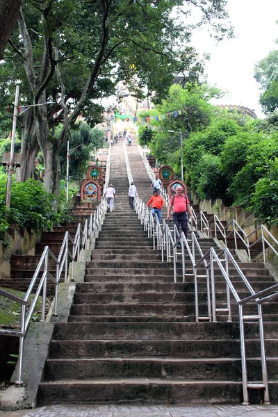 Traduzione Sulla Strada Swayambhunath Stupa Tempio Delle Scimmie Kathmandu Preso — Foto Stock