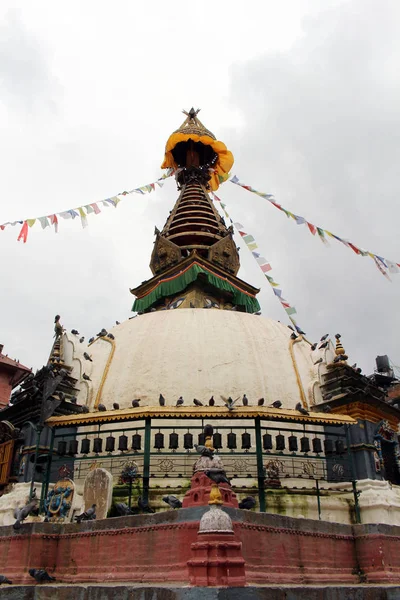 Jeden Cichy Stupa Jego Oczy Centrum Katmandu Lokalnego Rynku Podjęte — Zdjęcie stockowe