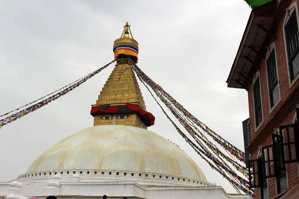 Kathmandu Boudhanath dev muhteşem stupa. Nepal'de, Ağustos 2018 alınan.