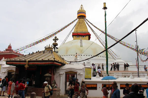 Гігантські Чудовий Ступа Boudhanath Катманду Взяті Непалі Сер 2018 — стокове фото