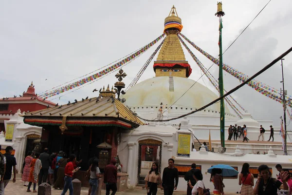 Stupa Magnífico Gigante Boudhanath Kathmandu Tomado Nepal Agosto 2018 — Fotografia de Stock