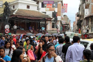 Çeviri: Yerel pazar ve Indra Chowk Çarşısı Kathmandu etrafında durumu. Nepal'de, Eylül 2018 alınan.