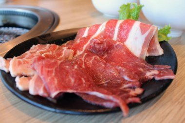 Gyu-kaku - Japon yakiniku Restoran ayarla bir öğle yemeği. Jakarta, Endonezya, Ekim 2018 alınan.
