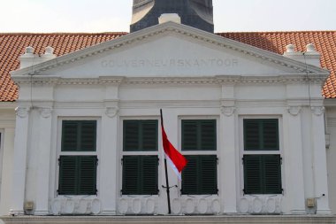 Vali ofisi (Gouverneurskantoor) Mimarlık Müzesi Fatahillah Kota Tua Eski kentte şimdi. Jakarta, Ekim 2018 alınan.