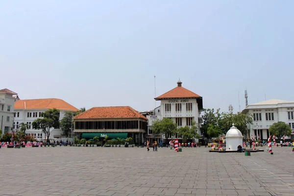 Les Vieux Bâtiments Coloniaux Autour Kota Tua Vieille Ville Une — Photo