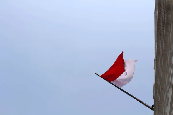 Bandeira Indonésia Voando Gabinete Governador Gouverneurskantoor Agora Museu Fatahillah Kota — Fotografia de Stock