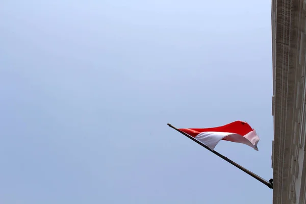 Bandera Indonesia Ondeando Oficina Del Gobernador Gouverneurskantoor Ahora Museo Fatahillah —  Fotos de Stock