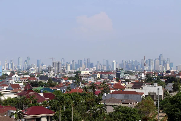 Arranha Céu Jacarta Domingo Área Residencial Bastante Claro Sem Muita — Fotografia de Stock