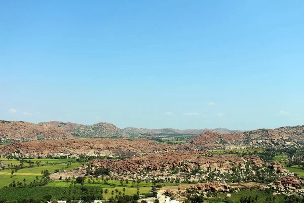 从阿内贡迪的安雅纳山 哈努曼寺 看汉皮平的风景 拍摄于2018年8月在印度 — 图库照片