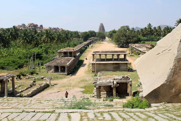 Nádherné Krásné Ohromující Pohled Hampi Ruiny Václav Chrám Matanga Hill — Stock fotografie