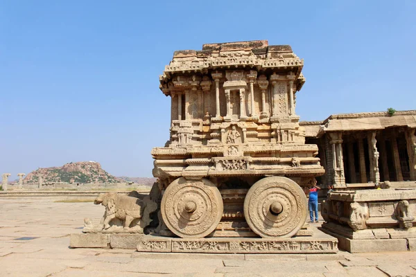 Famoso Templo Vijaya Vittala Carro Hampi Tomado India Agosto 2018 — Foto de Stock