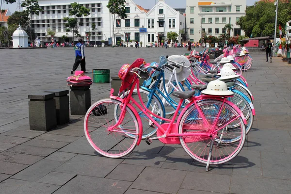 Les Vélos Colorés Kota Tua Vieille Ville Une Attraction Touristique — Photo