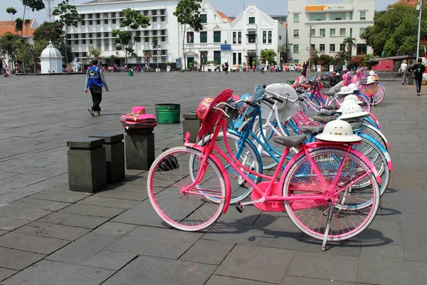 Kleurrijke Fietsen Bij Kota Tua Oude Stad Een Belangrijke Toeristische — Stockfoto