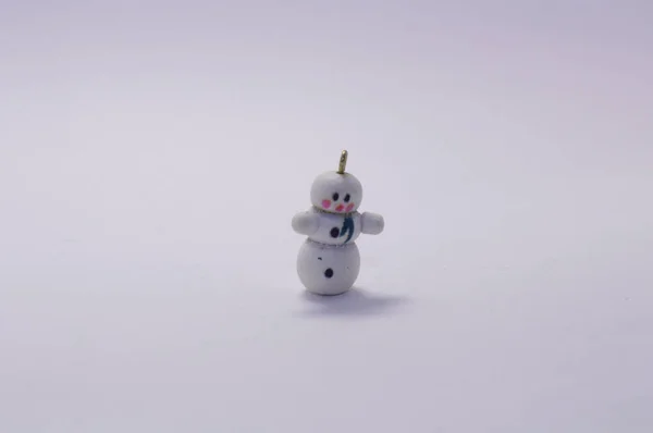 La muñeca muñeco de nieve de Navidad en miniatura como decoración — Foto de Stock