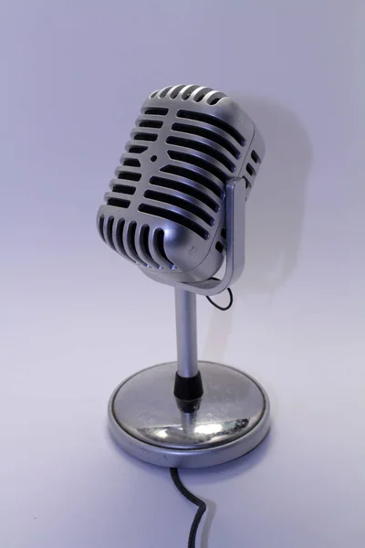 A mic, mike, or microphone with its cable wired.