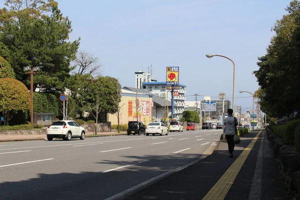 La situation autour de la ville de Beppu pendant la journée — Photo