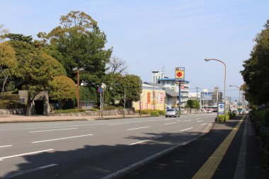 Gündüz sırasında Beppu şehir etrafında durumu