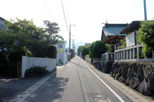 Japonská Ulice Chrám Cesty Kolem Obytné Čtvrti Japonském Beppu Pořízeno — Stock fotografie