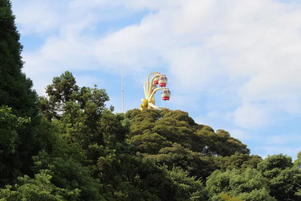 Atração Roda Gigante Rakuten Atrás Árvores Beppu Oita Japão Tomado — Fotografia de Stock