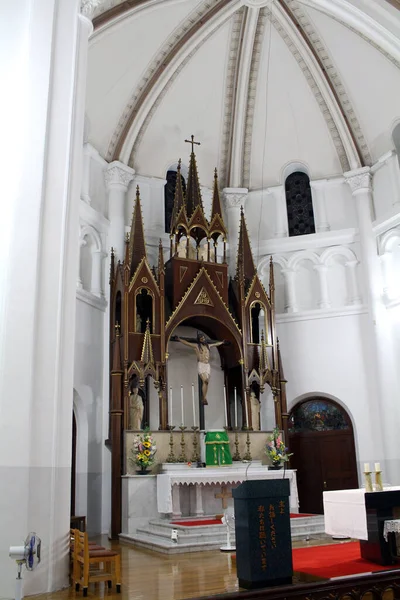 Das Innere Der Katholischen Kirche Von Beppu Japan Aufnahme Juni — Stockfoto
