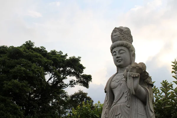 Estátua Kanon Guanyin Stupa Templo Myohoji Beppu Japão Tomado Junho — Fotografia de Stock