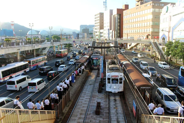 Sieć Tramwajowa Nagasaki Japonia Zrobione Sierpniu 2019 — Zdjęcie stockowe